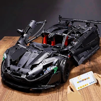 1:8 Технический гиперкар Black Warrior P1 Строительный блок Высокотехнологичный гоночный автомобиль Автомобиль Модульные кирпичи Модель Игрушка Для Ребенка Подарок Moc