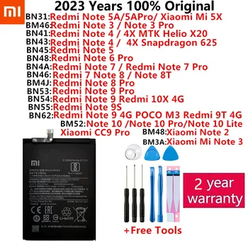 100% оригинальный аккумулятор Xiaomi Redmi Hongmi MI Note 2 3 4 4X 5A 5X 6 7 8T 9 9S 9T 10 10X 4G CCP Pro Lite Аккумуляторы для телефона Bateria