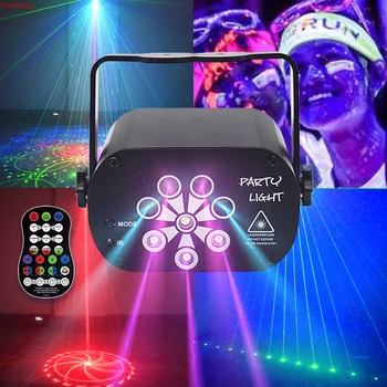 129 Шаблоны USB Перезаряжаемые светодиодные лазерные прожекторы RGB UV DJ Sound Party Disco Light для свадьбы День рождения dj спальня