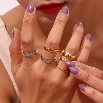 2 / 4 / 6 мм Модные нерегулируемые кольца из нержавеющей стали Многоцветные для мужчин Женские кольца на палец Подарки на день рождения Тренд Ювелирные изделия Кольцо, 1 шт. Изображение 1