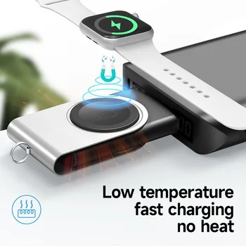 2 в 1 Часы Mini Wireless Двустороннее портативное зарядное устройство для Samsung Watch Зарядка Apple Watch для путешествий и бизнеса на открытом воздухе Изображение 0