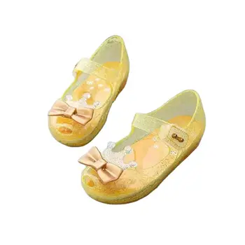 2023 Новая летняя водная обувь Детские желейные сандалии для девочек Малыши Принцесса Блестящие сандалии с бантом Детская пляжная обувь Изображение 1