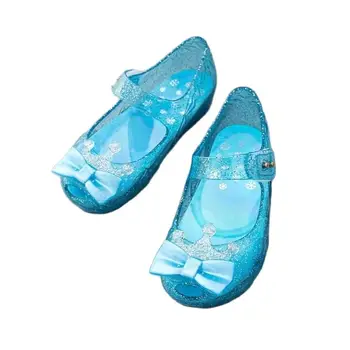 2023 Новая летняя водная обувь Детские желейные сандалии для девочек Малыши Принцесса Блестящие сандалии с бантом Детская пляжная обувь Изображение 2