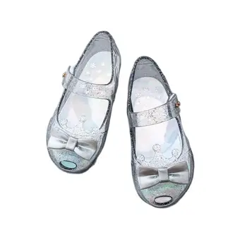 2023 Новая летняя водная обувь Детские желейные сандалии для девочек Малыши Принцесса Блестящие сандалии с бантом Детская пляжная обувь Изображение 3