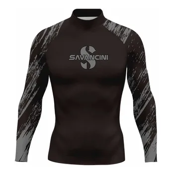 2024 Мужские купальники с длинным рукавом Rash Guard Футболка для серфинга UV50+ Защита Быстросохнущая рубашка для плавания для серфинга Обтягивающая одежда для спортзала