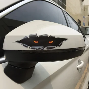 3D Авто Креативные Кошачьи Глаза Подглядывающие Наклейки для Mercedes Benz Авто Передний Лобовое Стекло Наклейка Анти Царапины Наклейки Изображение 3