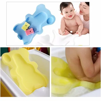  Baby Infant Soft Bath Sponge Seat Симпатичный противоскользящий пенопластовый коврик Поддержка тела Безопасность Детская подушка Губка Товары для ванной комнаты Ванна Изображение 0