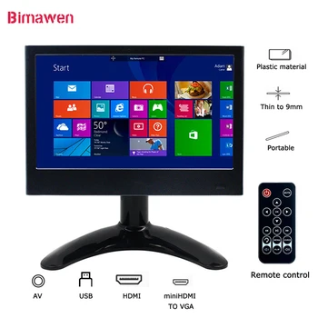 Bimawen 7 дюймов Raspberry Pi пульт дистанционного управления ЖК-экран IPS USB HDMI Дисплей Портативный монитор Компьютерный монитор с 3b + / 4b / Windows