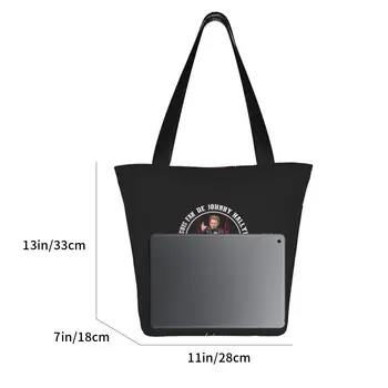 Custom Rock Johnny Hallyday Shopping Холщовая сумка для женщин Прочные продукты Французский певец
 Сумки-шопперы Изображение 3