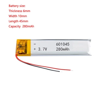 Li 3,7 В Перезаряжаемая полимерная литиевая батарея 601045 для подвешивания на шею Bluetooth Спортивная гарнитура Рекордер для чтения точек, Beauty Ins