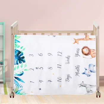 Milestone Одеяло Одеяла для новорожденных для младенцев Фото Младенческая пеленка Фон Фланелевый детский мемориальный флис Изображение 1
