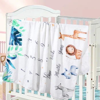 Milestone Одеяло Одеяла для новорожденных для младенцев Фото Младенческая пеленка Фон Фланелевый детский мемориальный флис Изображение 5