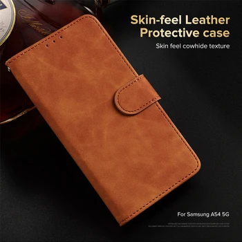 Skin Sense Кожаный Полный Чехол Для Телефонов Samsung Galaxy A54 A34 A14 Объектив Защита Многофункциональный Чехол Для Хранения Изображение 4