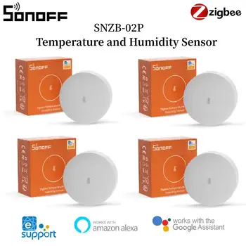SONOFF SNZB-02P Zigbee Датчик температуры и влажности Термостат Детектор Ewelink Control Умный дом Работа с Alexa Google Home