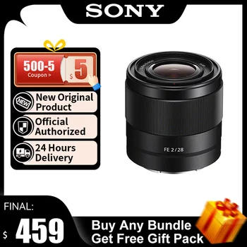 Sony FE 28 мм F2 Полнокадровая беззеркальная камера с большой диафрагмой и размытием фона Стандартный объектив с фиксированным фокусным расстоянием для A6400 ZVE10 A7 SEL28F20