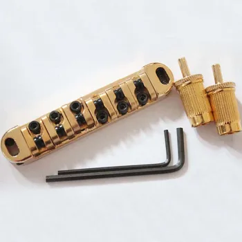 Tun-O-Matic 6-струнный роликовый седельный гитарный бридж, сделанный в Китае - золото