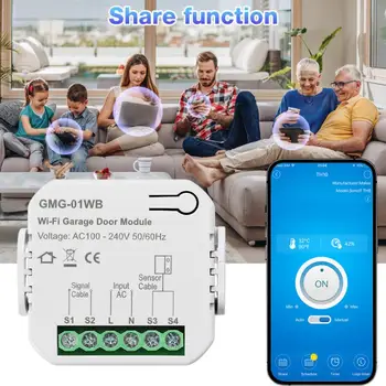 Tuya Wi-Fi Контроллер гаражных ворот Приложение Smart Life Управление в любом месте и функция записи истории работает с Alexa Google Home