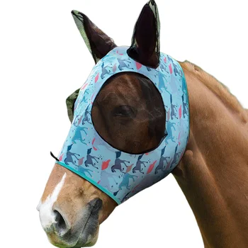  Upgrade Супер удобная маска для лица лошади с четким зрением и ушами Видимый сетчатый материал Мягкая маска для мух для лошадей Средства по уходу