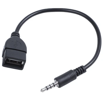 USB-разъем, AUX, разъем 3,5 мм для кабеля для зарядки аудиоданных черный