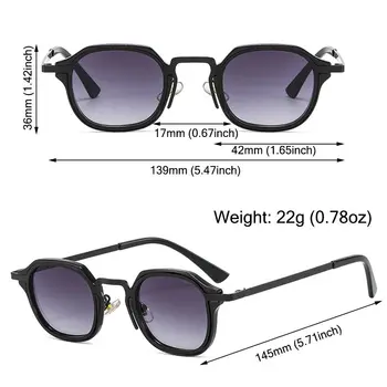 UV400 Защита Маленькие квадратные солнцезащитные очки Винтаж Y2K Металлическая оправа Вождение Солнцезащитные очки Панк Оттенки для женщин и мужчин Изображение 5