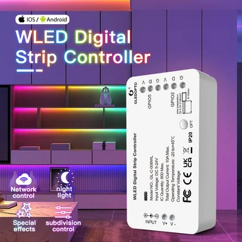 Wif SPI контроллер WS2812B WS2811 SK6812 TM1814 WS2813 WS2815 WS2815 Светодиодный контроллер APP DIY Динамические режимы 5-24 В