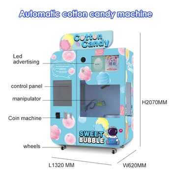 YG Торговый автомат по производству сахарной ваты Торговый центр Торговый автомат по производству зефира Автомат по производству сахарной ваты Тележка Машина для сахарной ваты Изображение 4