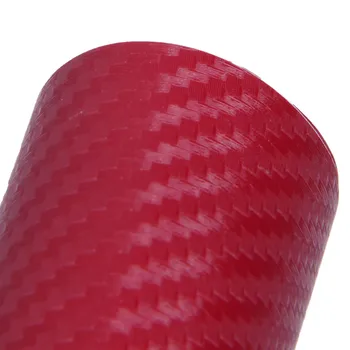 Авто Автомобиль DIY 3D Углеродное волокно Виниловая пленка Наклейка Наклейка 70x10 см винно-красный Изображение 4