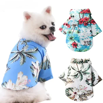Гавайский стиль Рубашка для собак Лето Pet Одежда для собак для маленьких и средних собак Одежда для щенков Французский бульдог Померанский шпиц Наряды