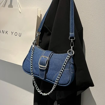 Дизайнеры Фирменный стиль джинсовые сумки для леди Джинс Кроссбоди Клапан Женские сумки на одно плечо для девочек 2023 Новый bolso