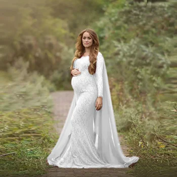 Длинные кружевные платья для беременных для фотосессии Сексуальное платье для беременности Макси-платье Длинные беременные женщины Фотография Prop 2023
