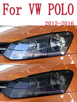  для Volkswagen VW POLO 2016 Аксессуары 2 шт. Автомобильная фара Защитная пленка Фара Реставрация фар Прозрачный черный TPU Sticke