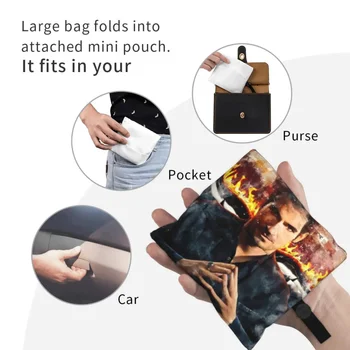 Забавная печать Крутая сумка для покупок Lucifer Morningstar Портативная сумка для покупок на плече шоппера Изображение 2