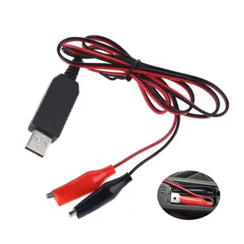  Зажимы для теста типа «крокодил» Зажим к USB Штекерный разъем Адаптер питания Провод 58 см Кабель Красный и черный