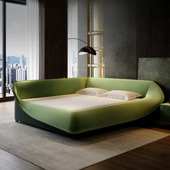 Зеленый Двуспальная кровать размера 