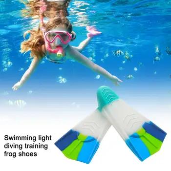 Ласты для тренировок по плаванию Гибкие силиконовые ласты для плавания для детей и взрослых Супер мягкие ласты с сумкой для хранения Тренировка для ног