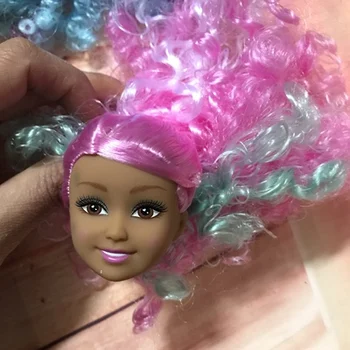 новый бренд 1/6 30 см барная кукла голова diy подарок для девочки кудрявые дикие скручивающиеся оригинальные аксессуары