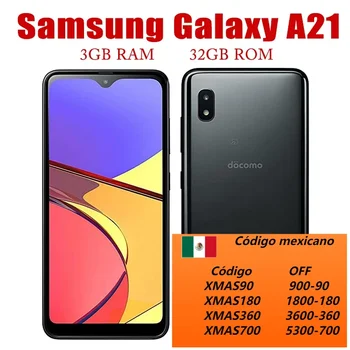 Оригинальный Samsung Galaxy A21 Восьмиядерный 6,5-дюймовый 3 ГБ ОЗУ 32 ГБ ПЗУ Смартфон16-мегапиксельная четырехкамерная LTE Android разблокированный сотовый телефон Изображение 0