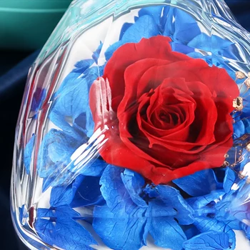 Прозрачная шкатулка для драгоценностей на День святого Валентина Контейнер Вечный цветок Кольца Роза Ожерелья Подарочная коробка Изображение 4