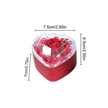 Прозрачная шкатулка для драгоценностей на День святого Валентина Контейнер Вечный цветок Кольца Роза Ожерелья Подарочная коробка Изображение 5