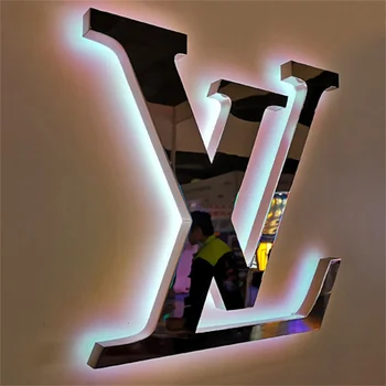  Рекламная вывеска Наружное светодиодное здание 3D Логотип Ресторан Свечение Индивидуальный дизайн Светодиодная вывеска Изображение 1