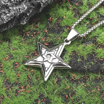 Ретро Мода Пентаграмма Кулон Ожерелье Мужчины Женщины Еврейская Звезда Давида Амулет Ювелирные изделия Подарок