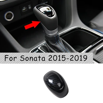 Ручка переключения передач из углеродного волокна Декоративная крышка рычага переключения передач для Hyundai Sonata 2015-2019