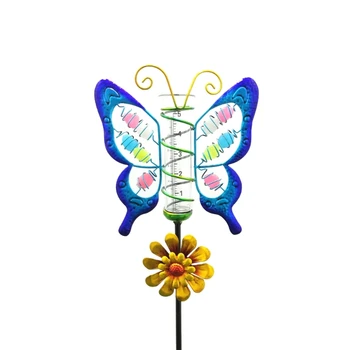 Садовый дождемер Бабочка Светодиодный вставленный дождемер Оборудование для сада Изображение 1
