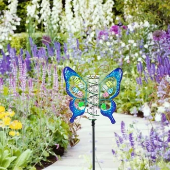 Садовый дождемер Бабочка Светодиодный вставленный дождемер Оборудование для сада Изображение 4