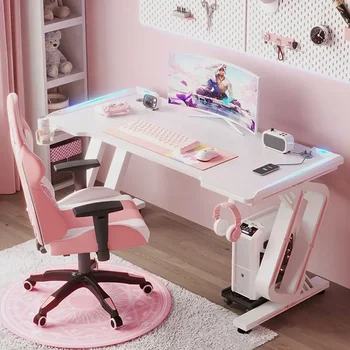  Современный стол из углеродного волокна для учебных компьютерных столов Розовый простой и легкий роскошный домашний киберспортивный набор Игровой стол