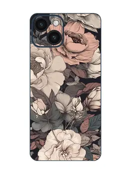 Чернила и цвет Цветочный узор iPhone 14 Защитная пленка для заднего экрана, стиль Scarlett Hooft Graafland и цветочный дизайн аниме Изображение 2