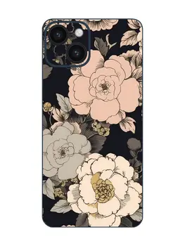  Чернила и цвет Цветочный узор iPhone 14 Защитная пленка для заднего экрана, стиль Scarlett Hooft Graafland и цветочный дизайн аниме Изображение 4